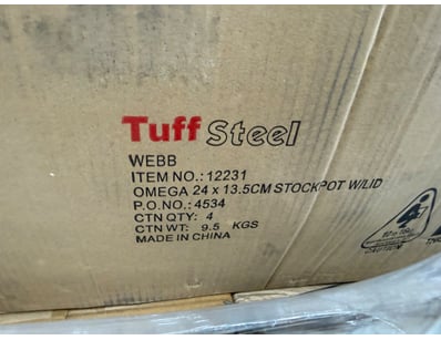 BOX LOT - QTY X 4  Tuff Steel Webb Omega stainless...