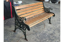 wrought iron style/ timber slat garden
