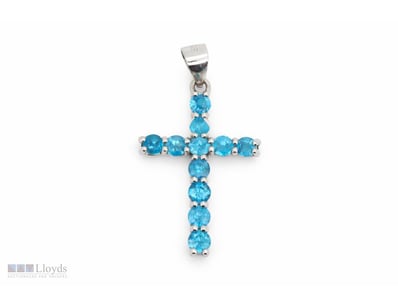 NATURAL APATITE PENDANT ON 925 SILVER - WITH CERTI...