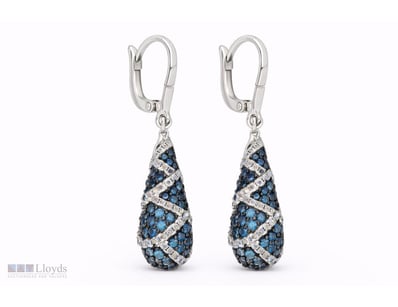 NATURAL SRI LANKAN SAPPHIRE EARRINGS ON 925 SILVER...
