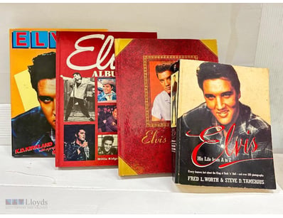 COLLECTION OF ELVIS BOOKS AND ALBUMS, AUTHORED BY ...