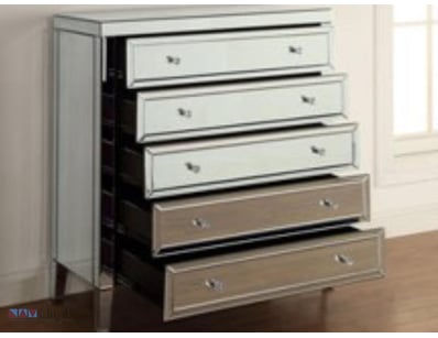 RRP $1,199  Mason 5 Drawer Tallboy Mirror in mirro...