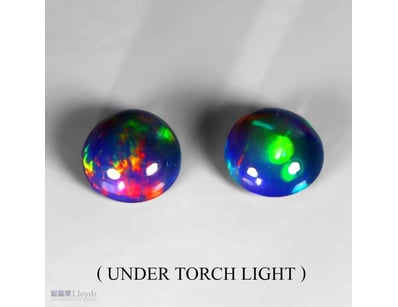 NATURAL 1.25CT ROUND CABOCHON FIRE RAINBOW OPAL PA...