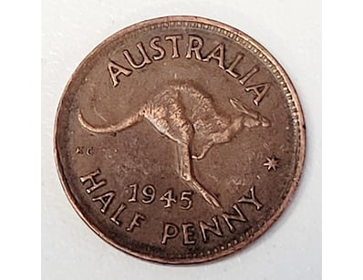 1945 AUSTRALIAN HALF PENNY COIN

488567+14


