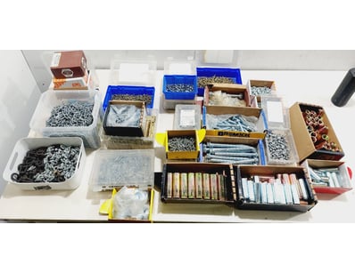 Assorted hardware supplies inxluding harden washer...