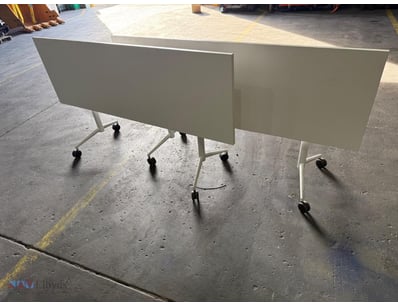 Desks, Foldable, on wheels, white with black wheel...