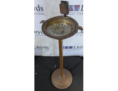 BRASS SMOKING STAND WITH MATCHBOX AND CIGARETTE HO...