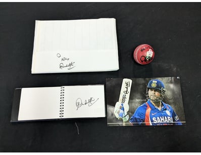 ASSORTED ITEMS SIGNED BY CRICKET PLAYERS INCLUDING...