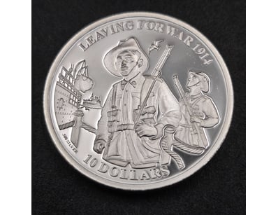 KIRIBATI 10 DOLLARS SILVER COIN 2014 - "LEAVING FO...