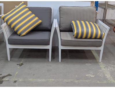 Outdoor Single Seats, cushioned seating, stripe cu...