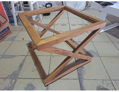 Coffee Table Base, Missing Glass Top, Timber Style...