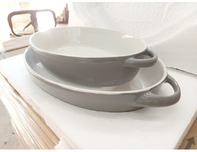 RRP: $130 Nova Webb Set of 2 Oval Bakers in Cool G...