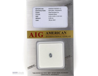 0.69CT CERTIFIED, NATURAL TANZANITE     

Oval Fac...