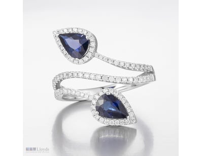 14CT WHITE GOLD AUSTRALIAN SAPPHIRE AND DIAMOND DR...