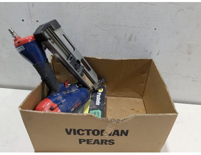 Paslode pneumatic strip nail gun kit comprising on...