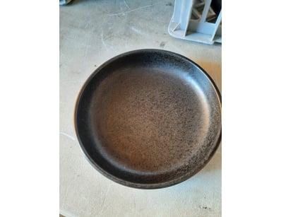 Bowls, black finish, diameter 23cm.

SOLD AS LOT....