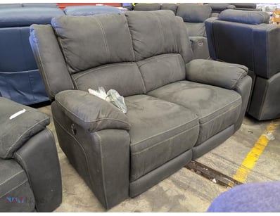 Two-seat power reclining loveseat upholstered in g...