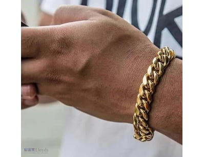 MIAMI CUBAN  PVD PLATED POLISHED STAINLESS STEEL  ...