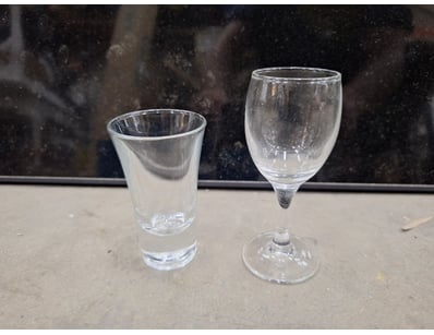 Assorted Shot Glasses And Port Galsses, Quantity T...