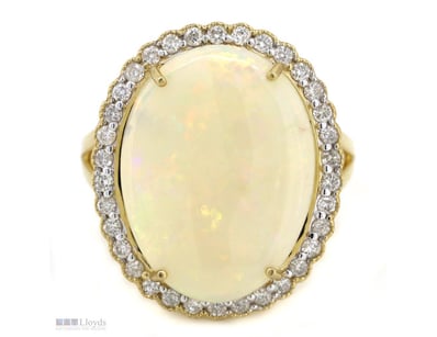 14K YELLOW GOLD, 5.76CT AUSTRALIAN ANDAMOOKA OPAL ...