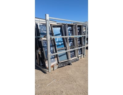 Assorted Stillage of Aluminium Chain Glass Windows...