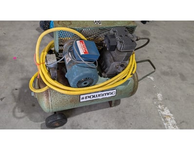 Powamac 240v Compressor, Rubber Castors, Air Hose,...