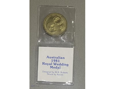 1981-ROYAL WEDDING MEDALLION STRUCK BY MR ROBERT  ...