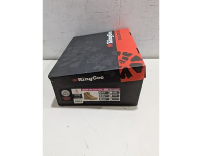 KingGee work boots in original retail packaging. S...