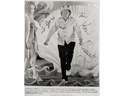 SIGNED KEN RUSSELL PHOTOGRAPH WITH CERTIFICATE OF ...