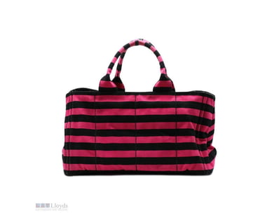 PRADA CANAPA RIGHE STRIPED TOTE

Exterior Material...