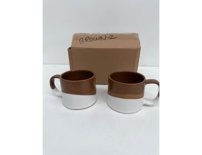 Set of Brown Ceramic Coffee Cups, Brand: PHEWA. Th...