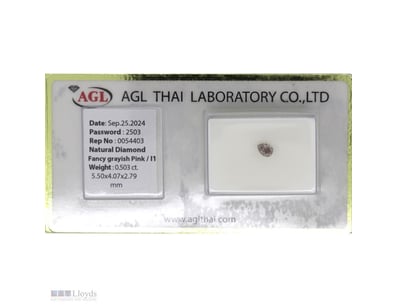 0.503CT CERTIFIED, NATURAL FANCY PINK DIAMOND     ...
