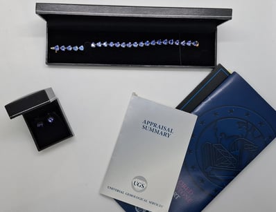 NATURAL TANZANITE SILVER YELLOW GOLD BRACELET AND ...