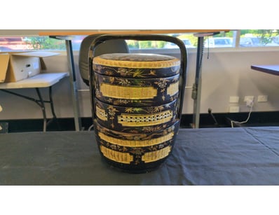 VINTAGE CHINESE 3 TIER WEDDING BASKET

Item Size...