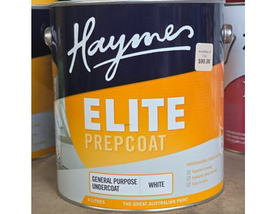 Haymes paint, elite prepcoat, general purpose unde...