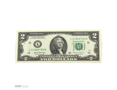 1 X UNCIRCULATED TWO DOLLAR BILL $2 NOTE, SERIES 2...