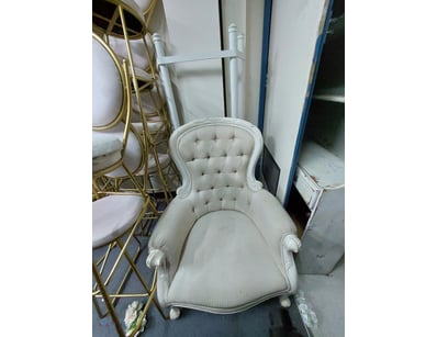 Elegant French provincial-style armchair featuring...