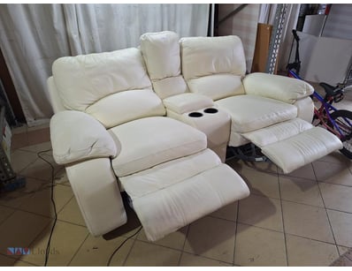 2-Seater Sofa, Leather Style, Natural Finish 

P...