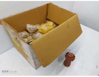Bulk lot of decorative pillar candles in earth ton...