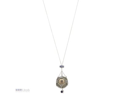 14K WHITE GOLD, BLACK CULTURED TAHITIAN PEARL AND ...