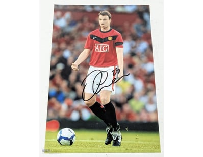 JOHNNY EVANS HAND SIGNED MANCHESTER UNITED SOCCER/...