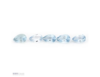 5.59CT TSW X 5, NATURAL BERYL AQUAMARINES     

Pe...