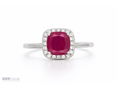NATURAL BURMESE RUBY RING ON 925 SILVER - WITH CER...