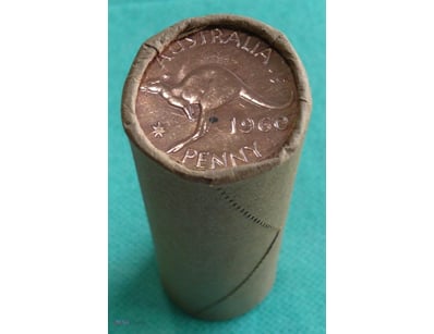 ROLL OF 1960 QEII, AUSTRALIAN PENNY  

(50X Circul...