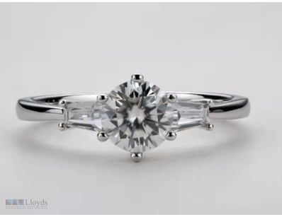 1.0CTW GRA   MOISSANITE RING IN 925 STERLING SILVE...