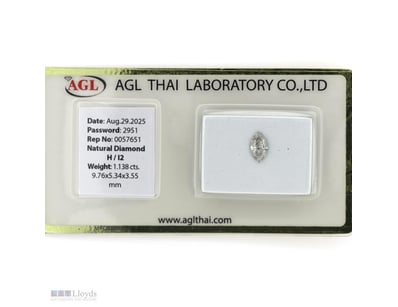 1.138CT CERTIFIED, NATURAL DIAMOND     

Marquise ...