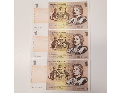 AUSTRALIAN $1 BANKNOTES , R77(AUNC)

CV - $30
...