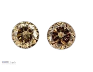 0.02 TCW ARGYLE CHAMPAGNE  2 ROUND DIAMOND CERTIFI...