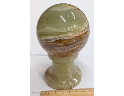 BANDED CALCITE SPHERE ON STAND 

Sphere Weighs 610...