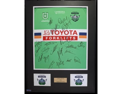 CANBERRA RAIDERS 2026 SQUAD SIGNED/FRAMED JERSEY

...